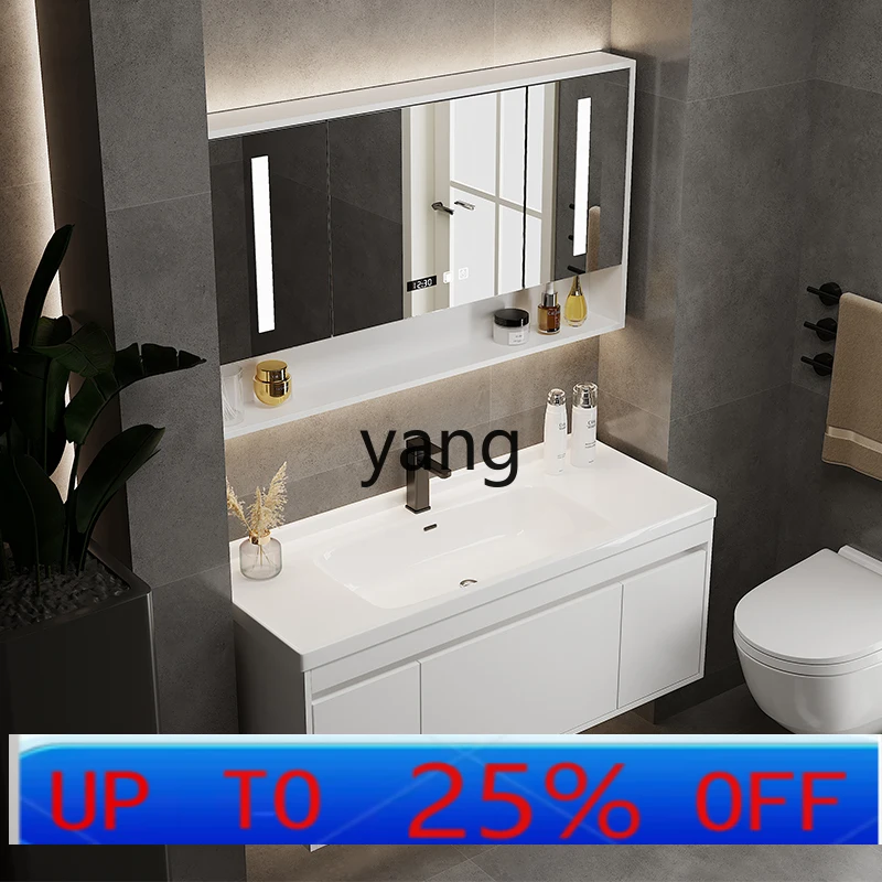 

LMMceramic integrated bathroom cabinet combination modern simple bathroom washbasin smart face wash basin set