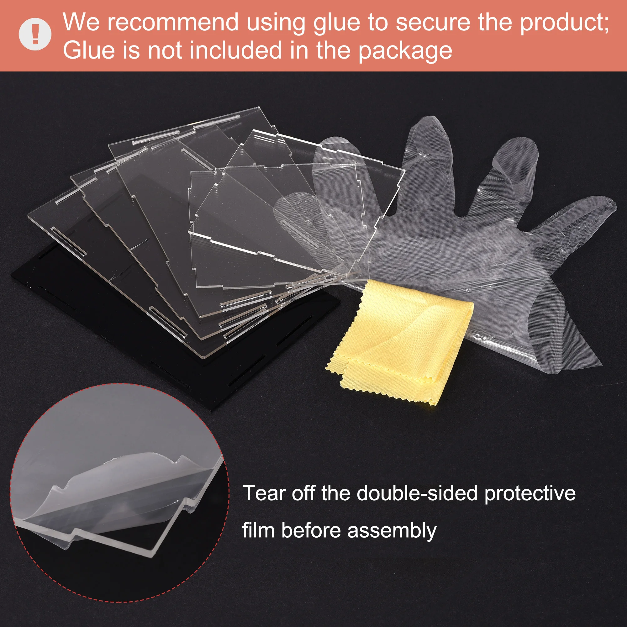 علبة عرض أكريليك صندوق بلاستيكي صندوق تخزين مكعب شفاف صغير تجميع عرض مقاوم للغبار لعناصر المقتنيات #3