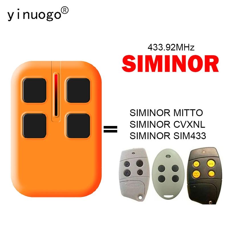 

SIMINOR MITTO CVXNL SIM433 Remote Control Garage Door Opener 433.92MHz Gate Remote Control