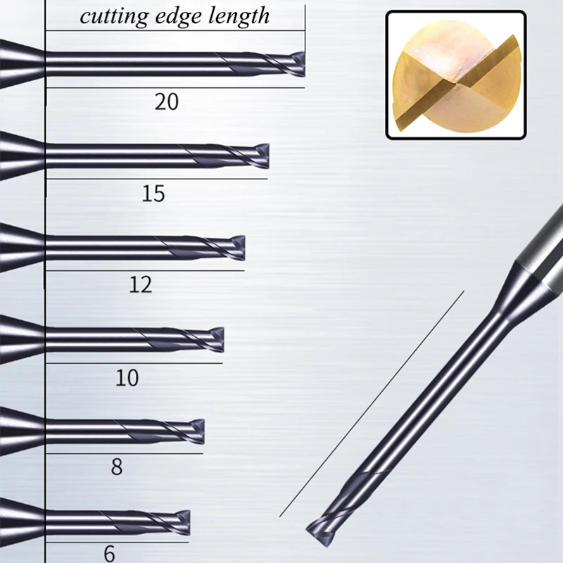 瀬野1pc Hrc60 2/3/4フルートタングステン超硬エンドミルフライスカッターcnc routerbitsロングフルートエンドミル1ミリメートル1.5ミリメートル2ミリメートル2.5ミリメートル3.0ミリメートル