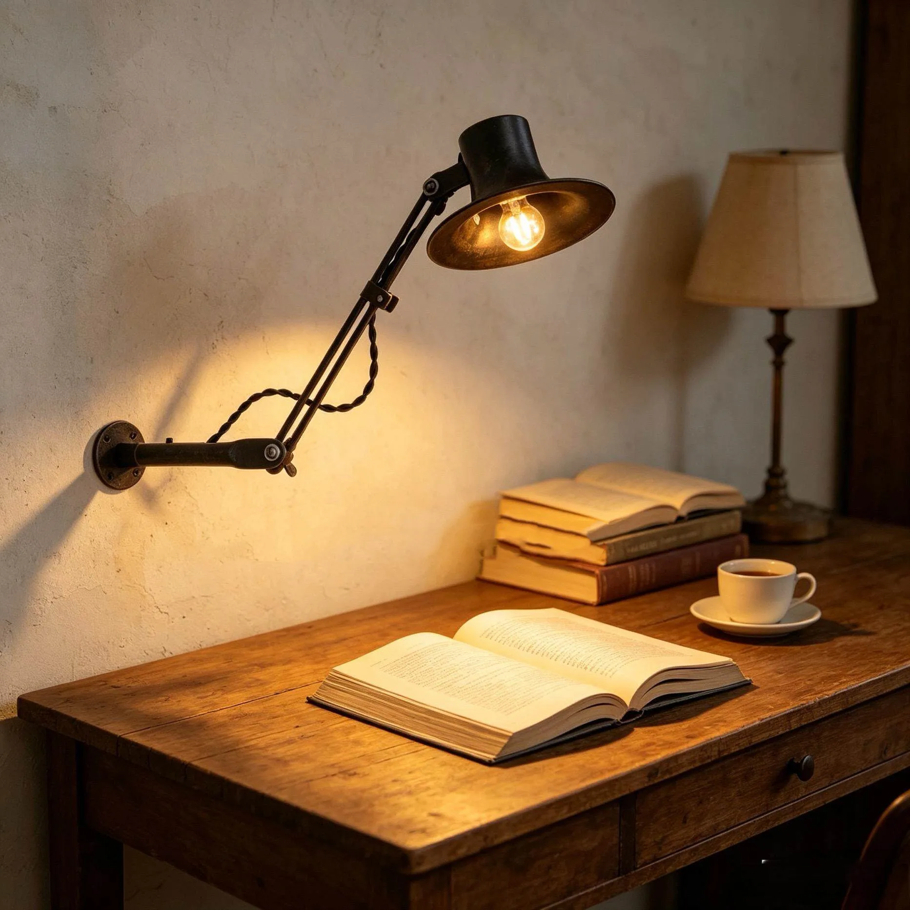 All Copper Telescopic Swing Arm Folding Bedside Wall Lamp Reading Lamp Bedroom Retro Work Lamp Interior Decoration Lamp