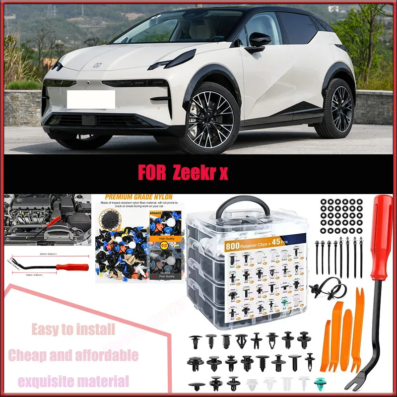 

For Zeekr X Chevrolet Honda Ford Tesla Car Plastic Retainer Clips Kit 800+45pcs Auto Fender Push Pin Car Fastener Clip Mixed Set