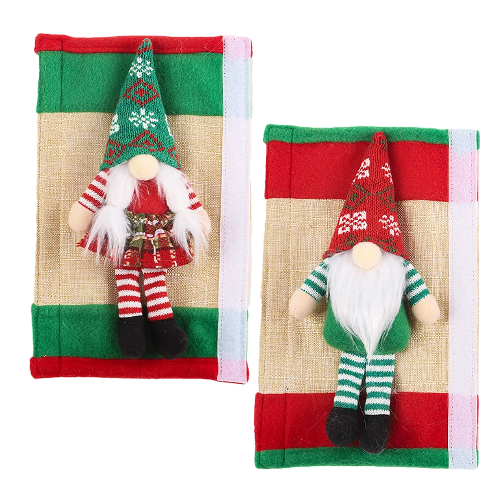 

2Pcs Christmas Refrigerator Handle Covers Soft Protective Wraps for Holiday Fridge Microwave Oven Appliance Handle Gloves