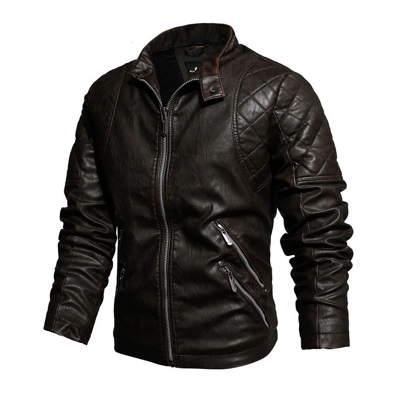 New arrive brand motorcycle leather jacket men Leather Coats Causal motorcycle pu leather chaqueta cuero hombre men clothing