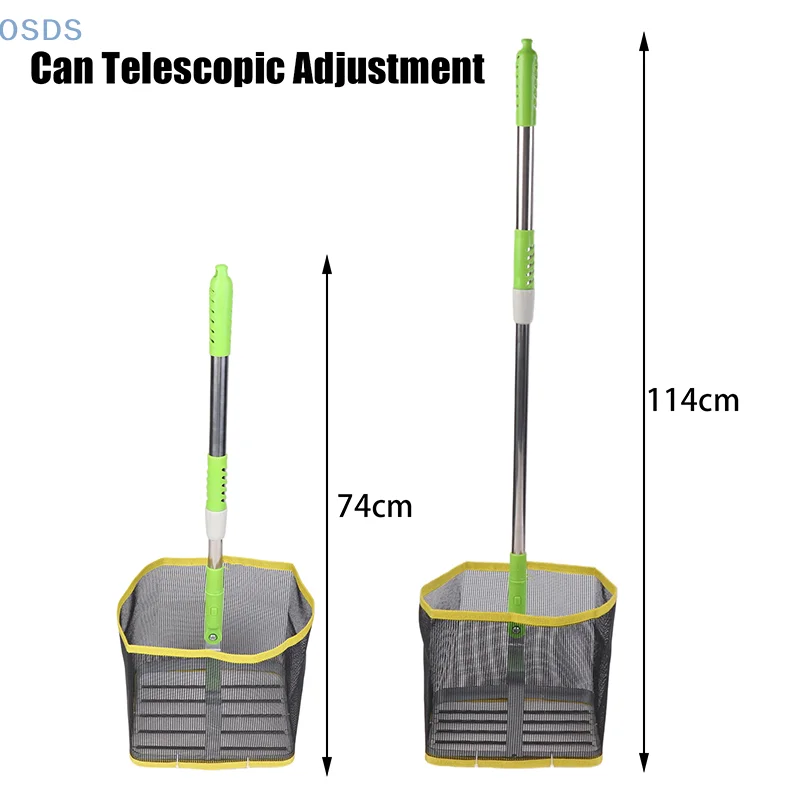 1 pz telescopico portatile in acciaio inossidabile angolo di 180 gradi 74-114 cm quadrato regolabile raccoglitore di palline da ping pong raccoglitore da ping pong