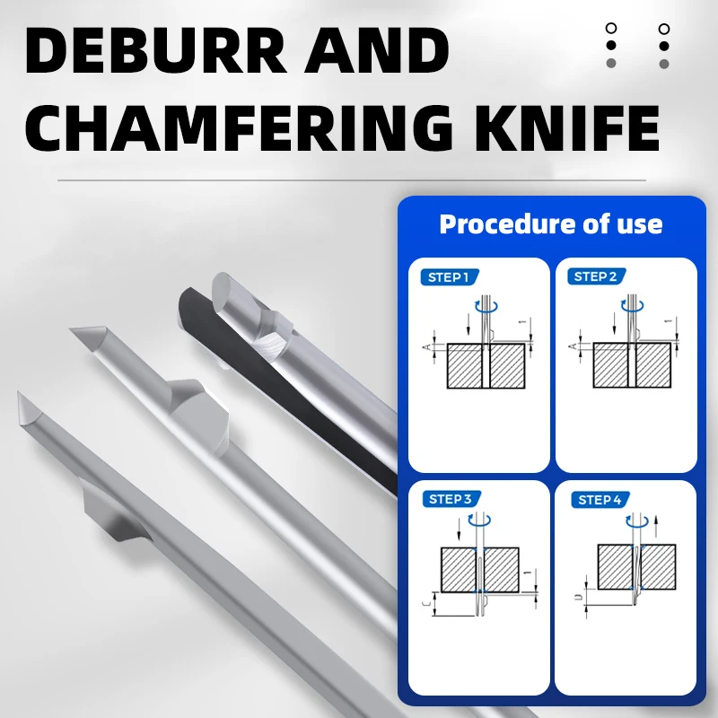 two-sided Chamfering 90°Cutter Front Back Deburrer Double Angular Inner  For Metal Hole Internal Burr Removal CNC Tool T-shaped