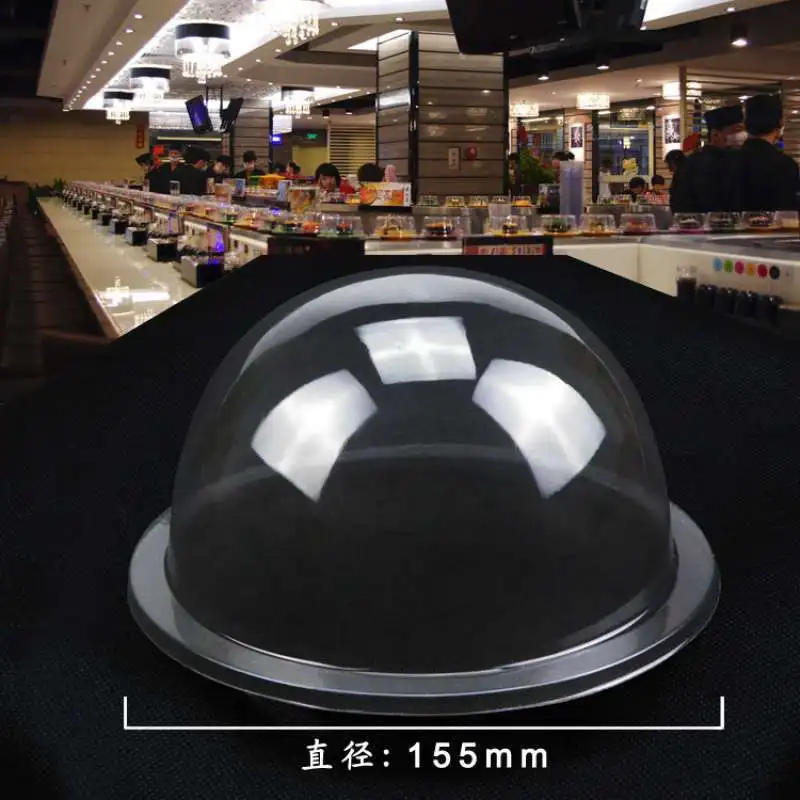 200pcs Plastic Lid For Sushi Dish Buffet Conveyor Belt Sushi Reusable Transparent Cake Dish Cover Restaurant Accessories