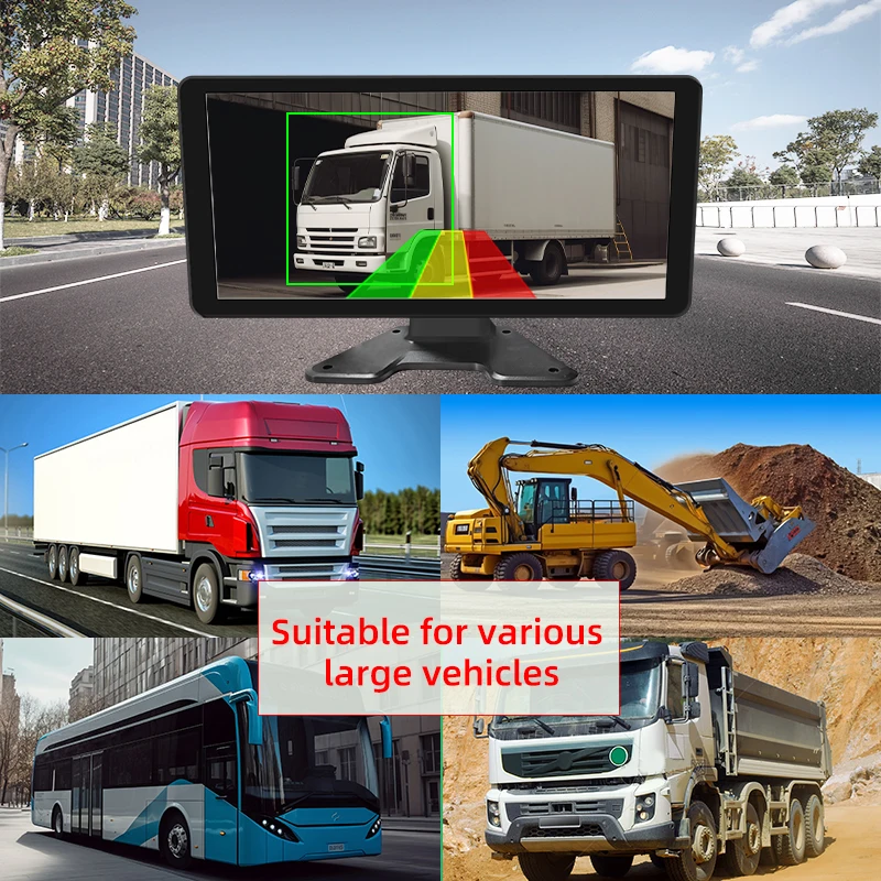 10.36 Inch IPS 6Channel LCD Touch Display Screen Truck BSD Blind Spot 1080P AHD AI Truck Bus Monitoring Car Electronic Devices