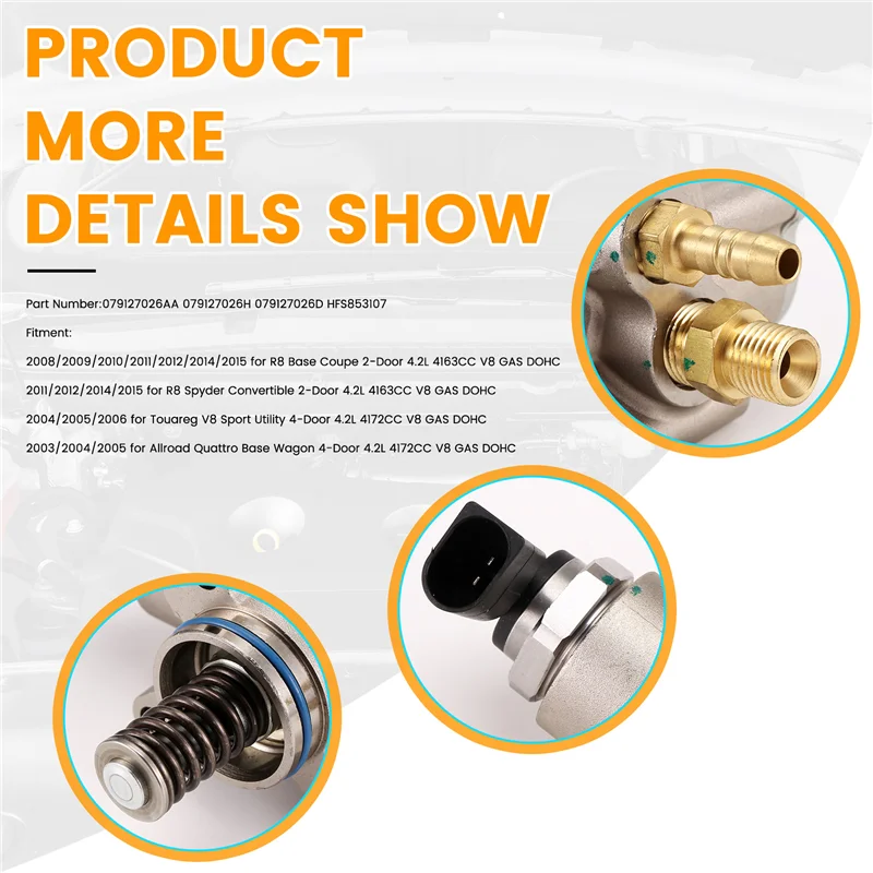 

Лидер продаж-079127026AA правый топливный насос высокого давления для R8 2007-2015 VW Phaeton Touareg 2002-2006 4,2 079127026H 07912702