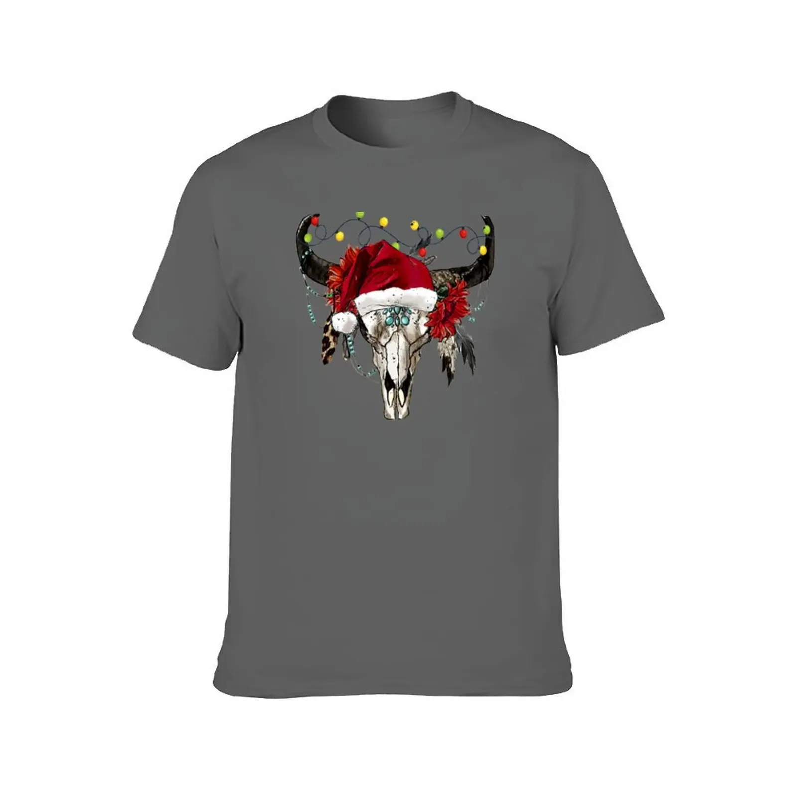 Christmas Vintage Western Bull T-Shirt T-shirts man oversizeds anime clothes funny t shirts men