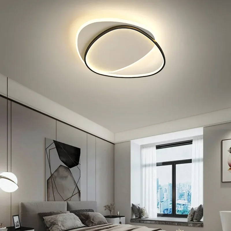 Lámpara LED ultrafina de estilo nórdico para decoración de habitación, luz redonda creativa para dormitorio principal, líneas entrelazadas artísticas