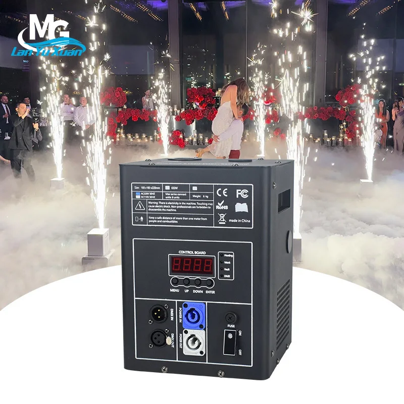 DMX Controlled Wedding Table Digital Screen EDM Cold Spark Fountain Machine For Wedding Party