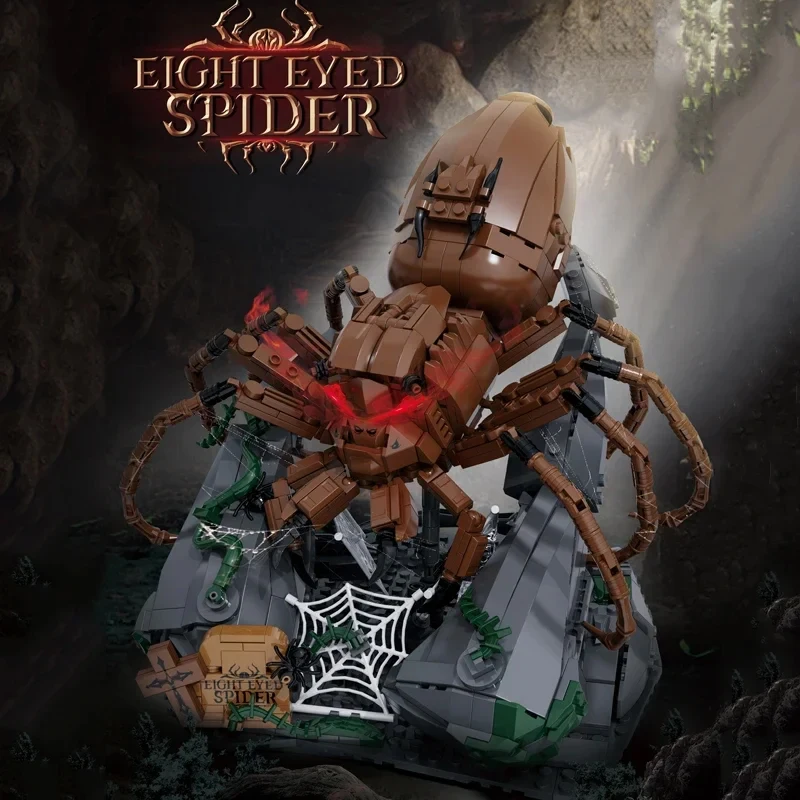 

In stock 845PCS Eyed Wolf Spider Building Blocks Classic Forest Animal Models Bricks Desktop Decoration Toys For Holiday Gifts