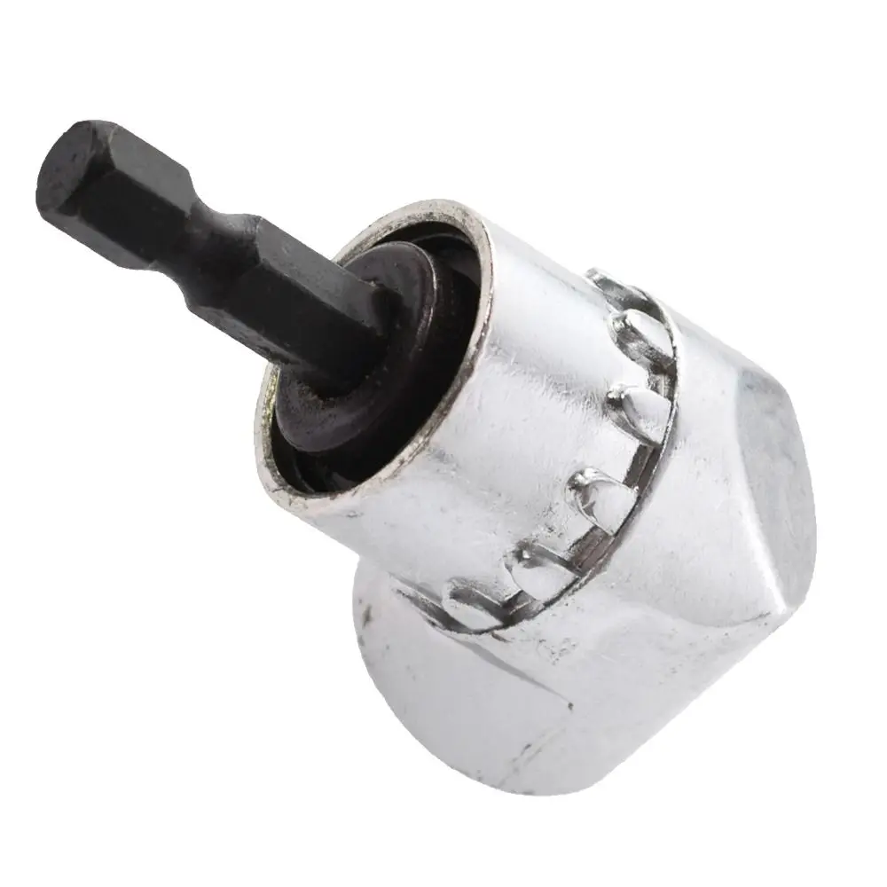 2PCS 1/4 Inch Hex Shank Right Angle Drill Adapter Angled Bit Holder Flexible Extension 105 Degree Drill Adapter