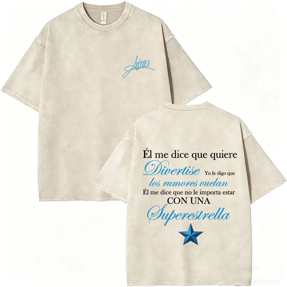 

Washed Vintage Aitana Graphic T Shirt Fans Gift CUARTO AZUL World Tour 2026 Merch T-shirt Men Women Fashion Oversized T-shirts