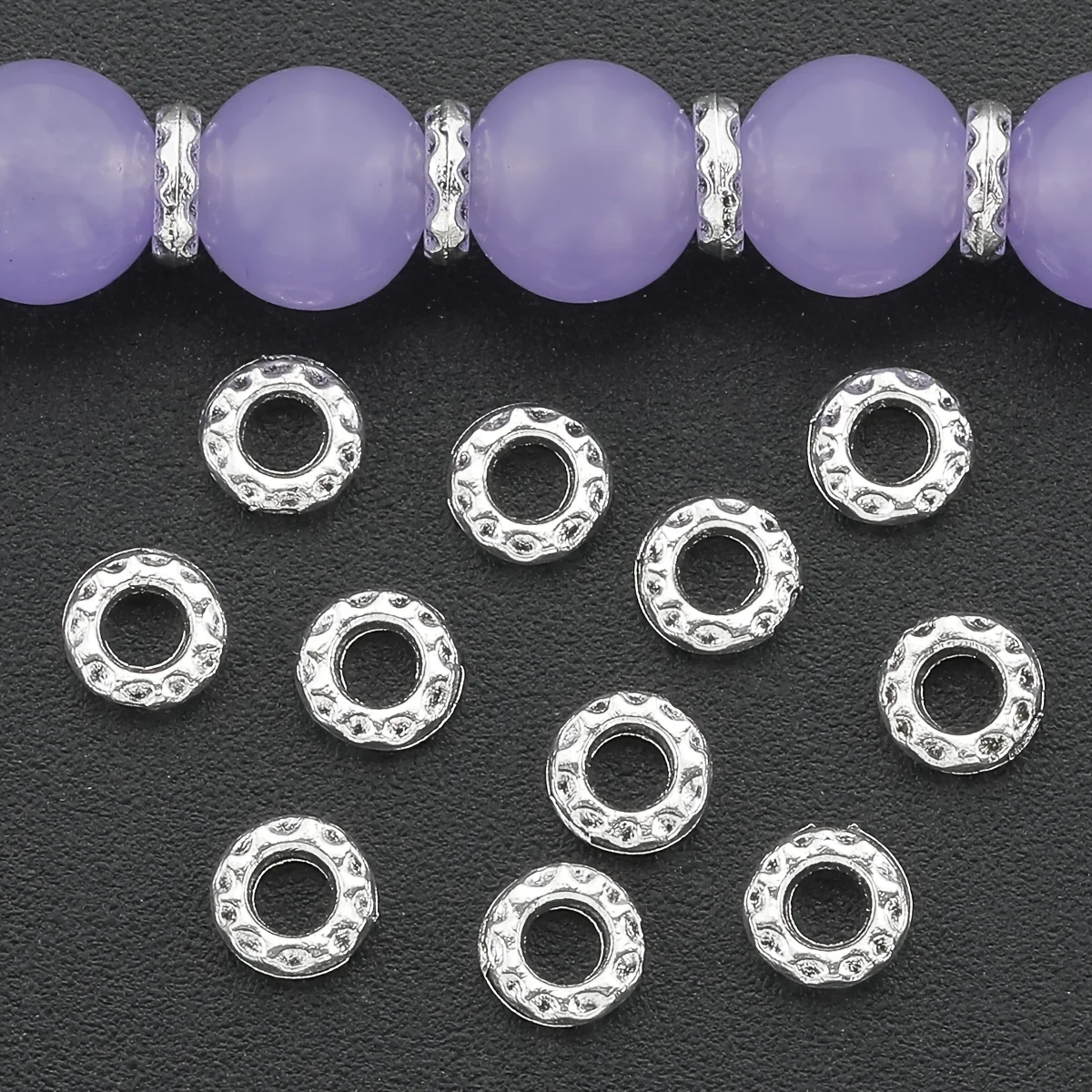 200 PCS Alloy Circular Spacers - Large Hole Dividers - Suitable for DIY necklaces, bracelets, pendants, and jewelry making