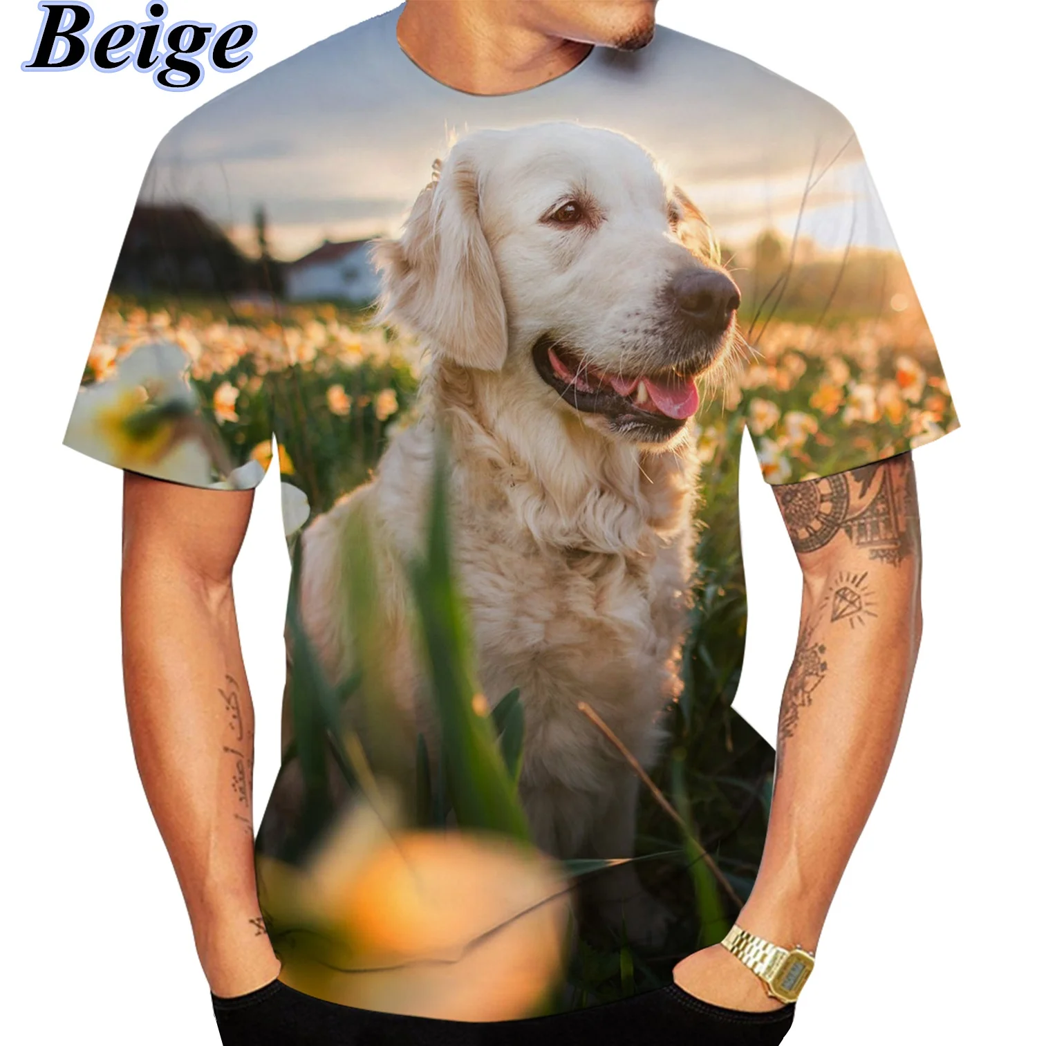 قميص لابرادور مسترد ثلاثي الأبعاد قابل للتنفس ومريح ، تي شيرت ناعم للرجال والنساء ، صيفي #3