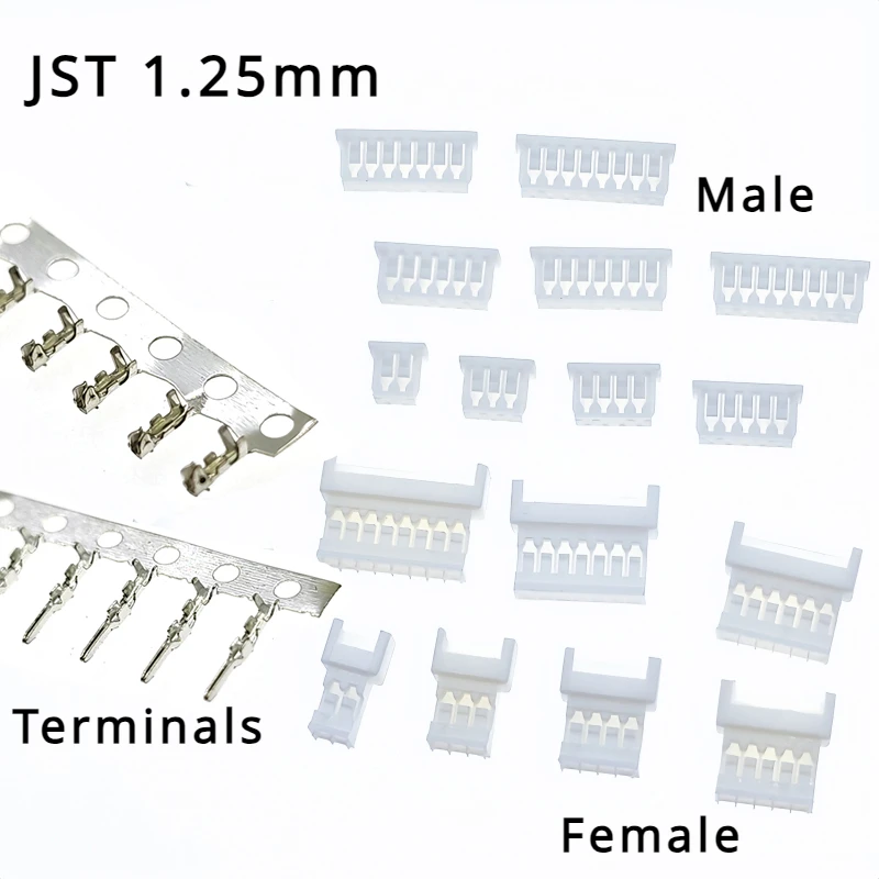 

10 Sets Micro JST 1.25mm Connector Wire to Wire Type Male/Female Housing + Terminals