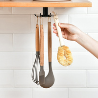 Kitchen Hooks Rotating Storage Rack Without Punching Wall-Mounted Kitchenware Supplies Gods Multifunctional Shelves