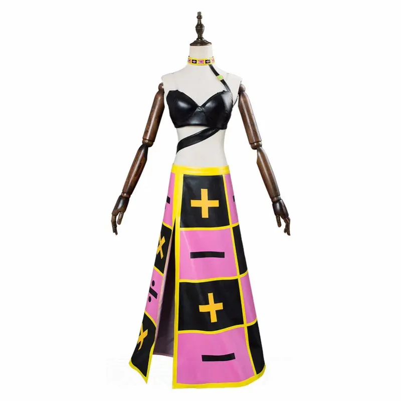 Disfraz de CyTrish Una, disfraz de Cosplay rosa de Anime Jojo's Bizarre Stone Ocean Adventure Trish Cicciolina, ropa interior, vestido, collar, uniforme