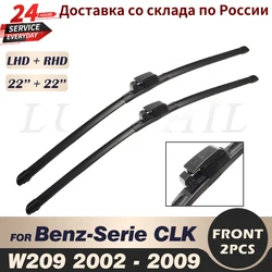 Escobillas de limpiaparabrisas delanteras para Mercedes Benz clase CLK, W209, C209, CLK, 200, 240, 270, 280, 320, 350, 500, 55, 63 AMG, 22 