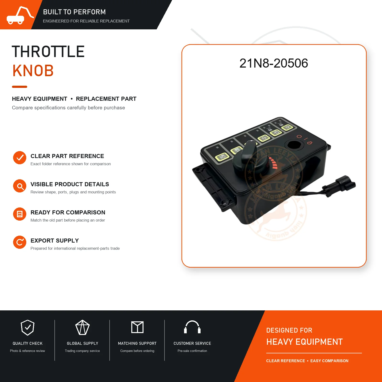 21N8-20506 Excavator Throttle Knob Touch Switch Panel Replacement for R140LC-7, R160LC-7, R180LC-7, R210LC-7 and R225-7 Heavy