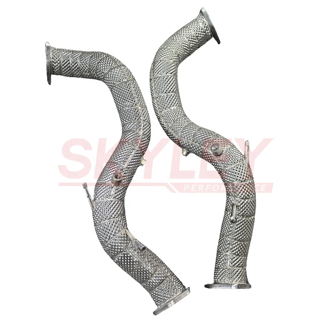 النازل لبورشه 718 كايمان GT4 RS 4.0L 2022-2025 زيادة إخراج الهواء العادم النازل الأنابيب الأمامية المستقيمة #2