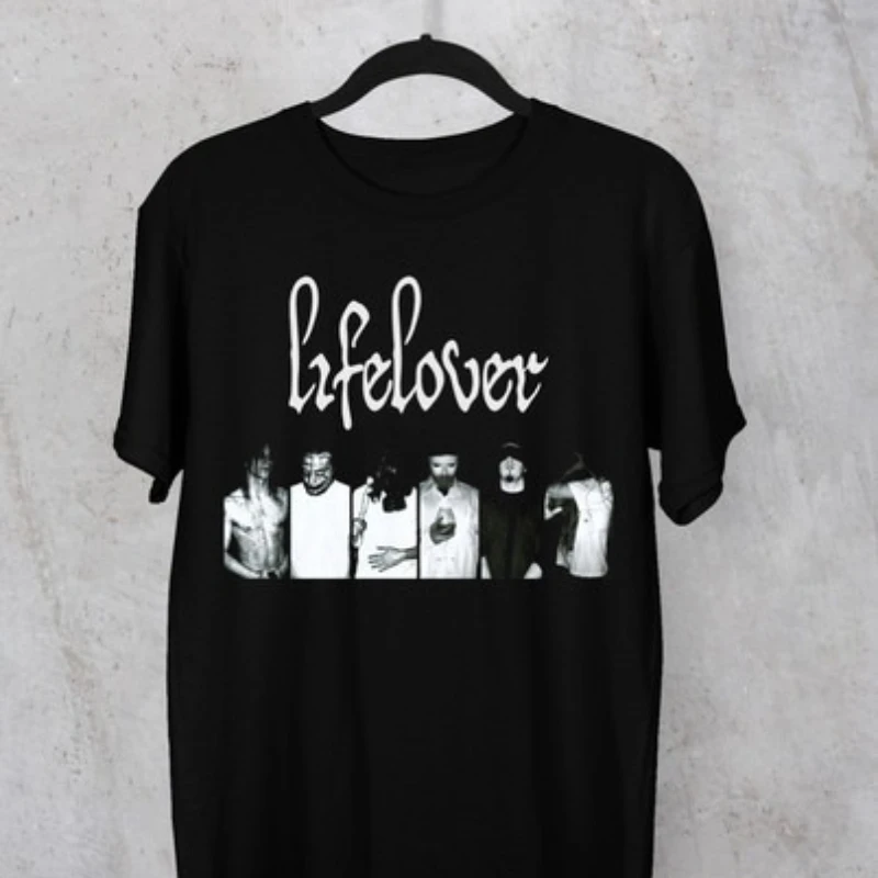 

Lifelover BAND black T-shirt short sleeve All sizes S to 4Xl Men's and women's same pure cotton streetwear men clothing t shirts