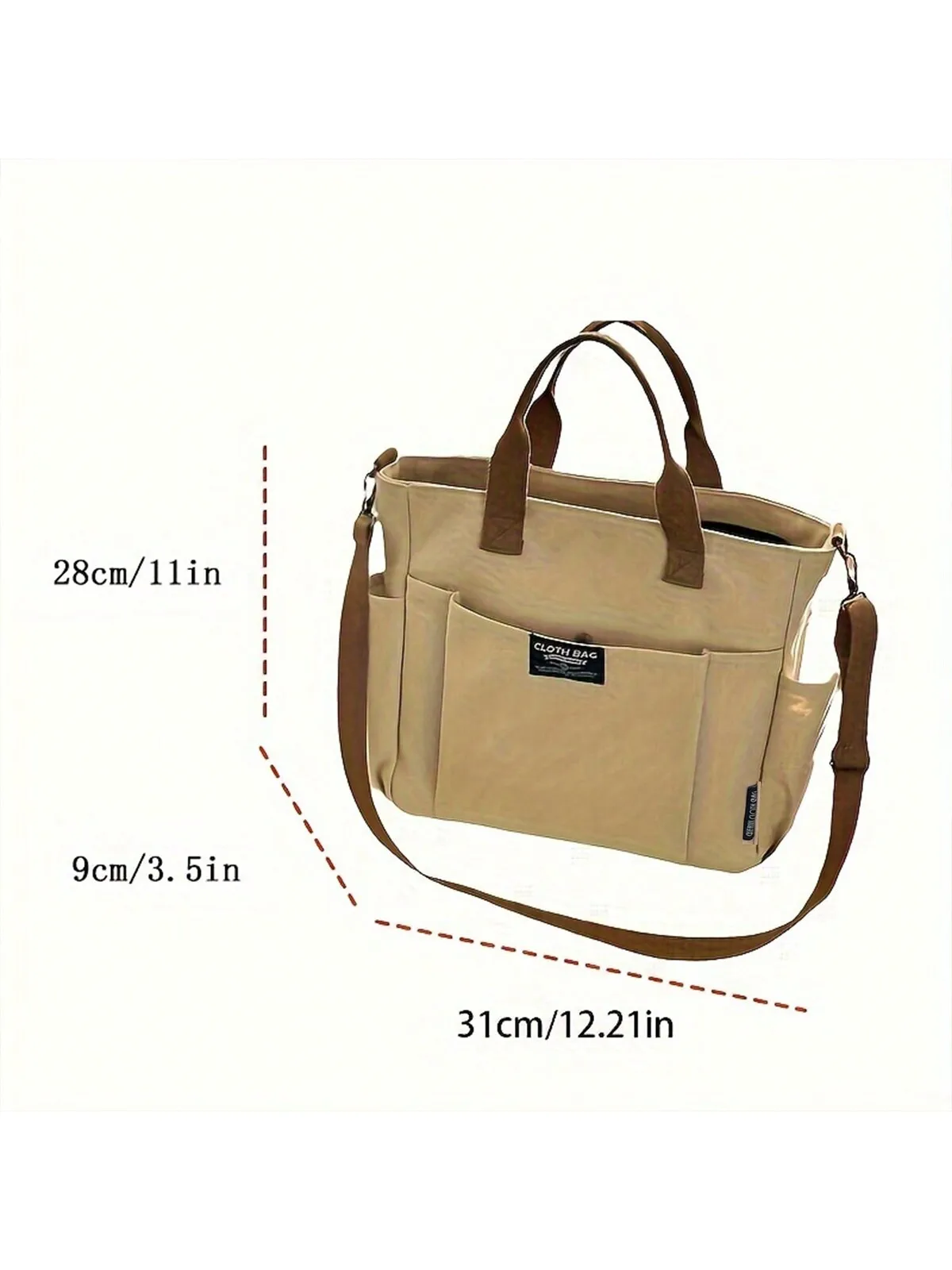 Large Spacious Canvas Tote Bag for Women - Durable, Water-Resistant, Zipper Closure, Multiple Pockets, Portable, and Stylish - P