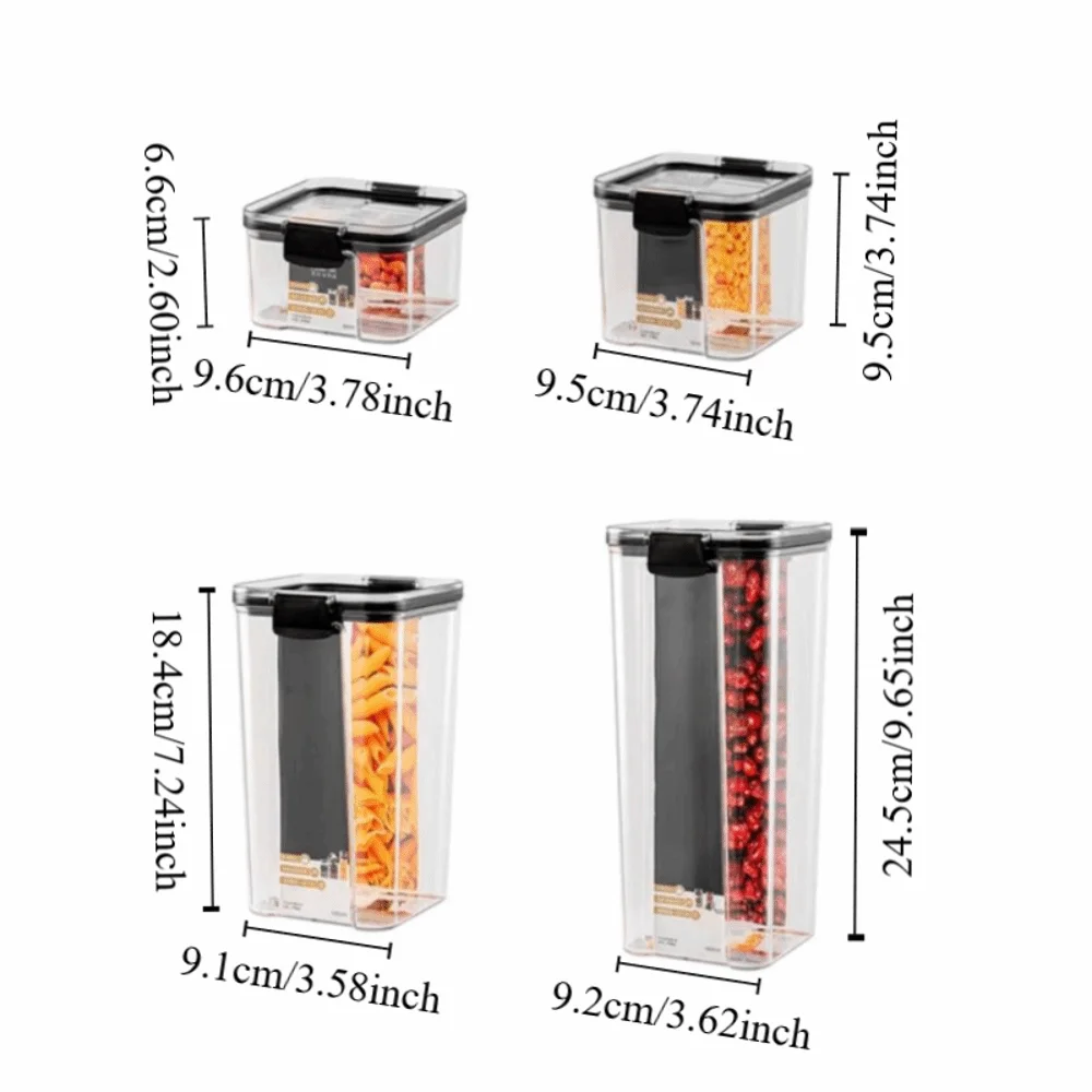 Transparent Plastic Storage Boxes Plastic Square Stackable Food Storage Boxes Sealed Stackable Sealed Square Fresh-Keeping Boxes