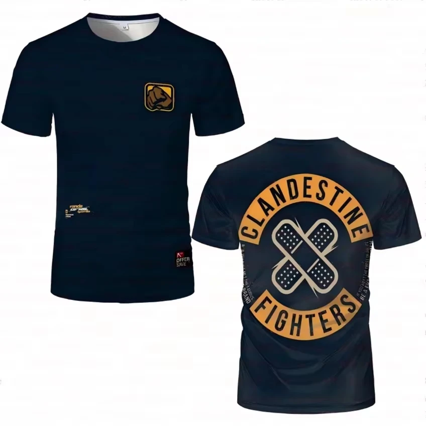 2026 Sommer 3D-Druck Boxen Atmungsaktive Sportbekleidung Herren Damen Kampfsport Outdoor Freizeit Rundhals Kurzarm Herren Oberteile T-Shirt – Detail 9