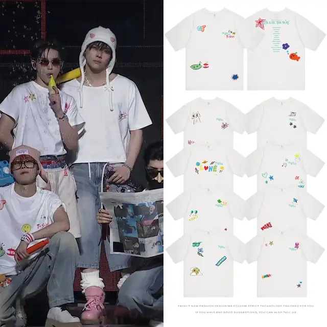 2026 Kpop Korean Trend Stars Same Style BlazeTheWay Letter y2k T-shirt Fans Women Men Summer Oversized Cotton Printe T-shirt