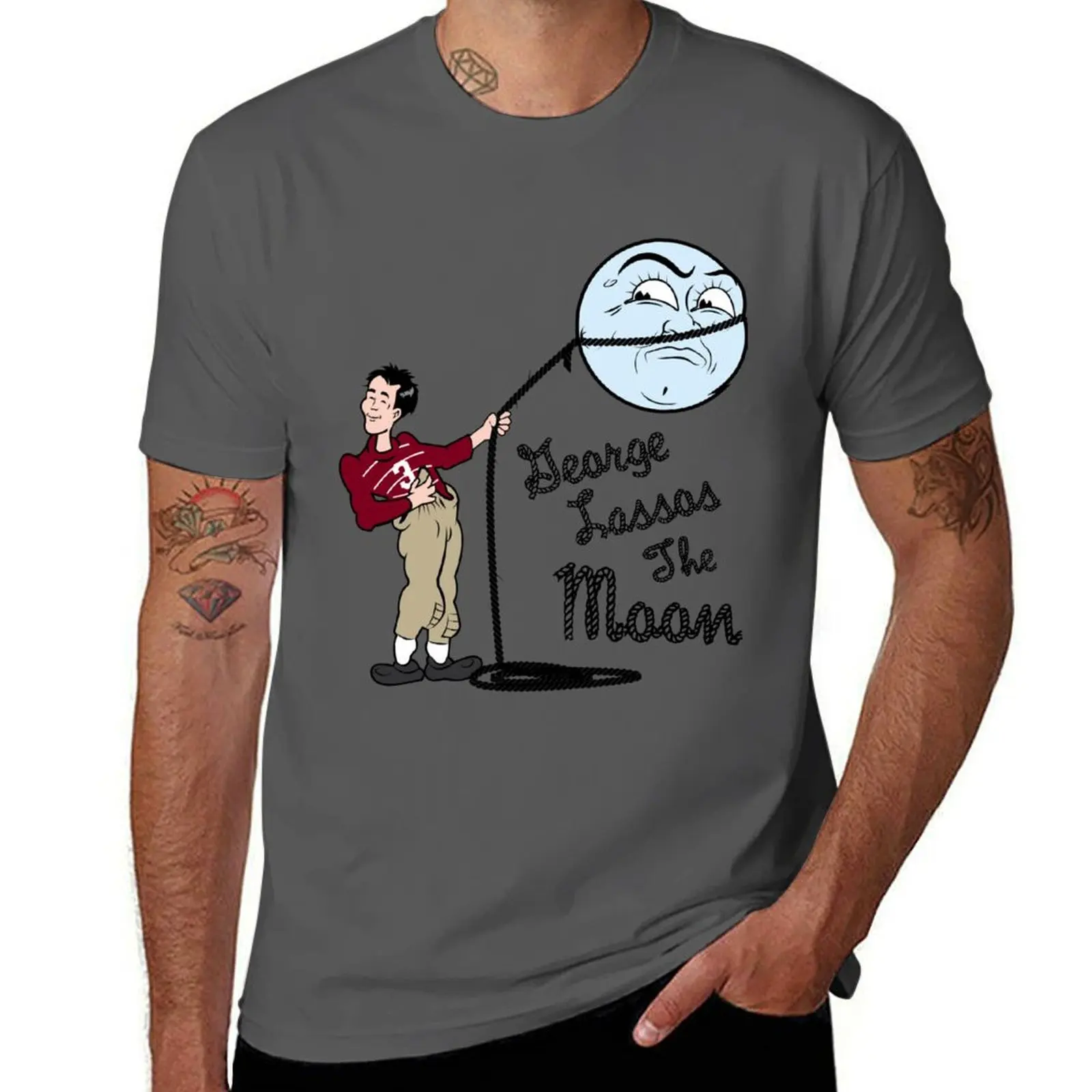 

George Bailey Lassos The Moon Wonderful Life T-Shirt graphics vintage men clothing