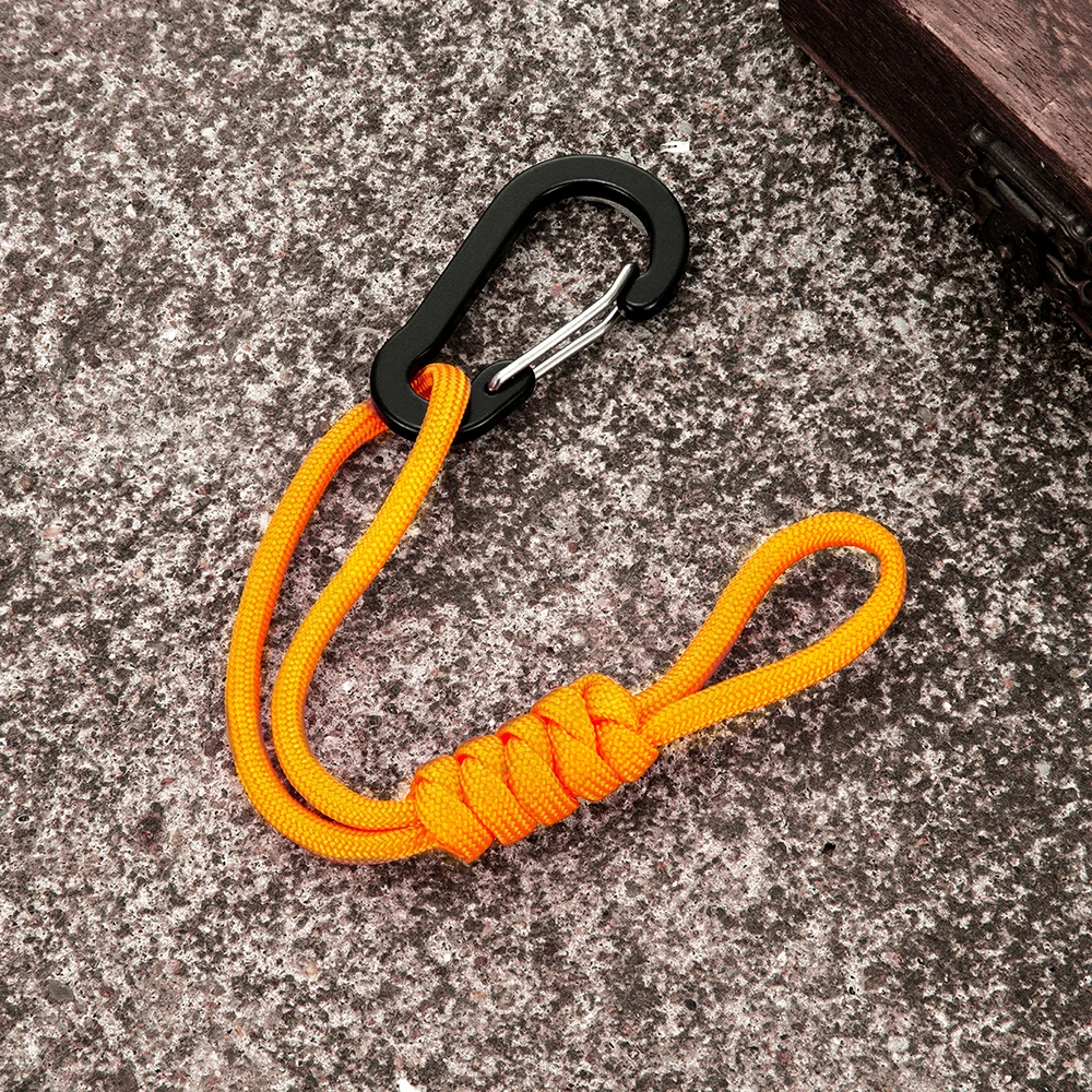 MKENDN Mulitifunctional Carabiner Keychain Handmade Braided Water Bottle Lanyard Outdoor Emergency Paracord Cord Key Holder Gift