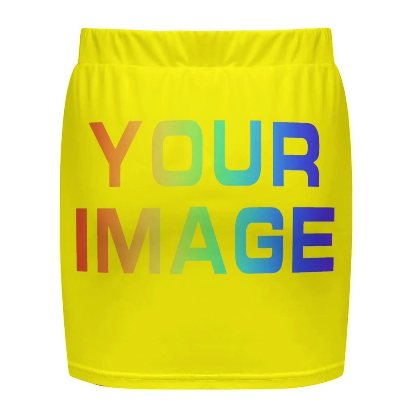 High Waist Elastic Business Women's Mini Skirt Slimming Knitted Half Body Skirt Professional Work Custom Dress Print On Demand view 5