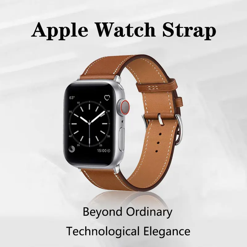 Correa de cuero para Apple watch Ultra, pulsera de repuesto para iwatch 9, 8, 7, 6, 5, 4, 3 SE, 44mm, 42mm, 40/38mm, 49mm, 8, 7, 45mm, 41mm