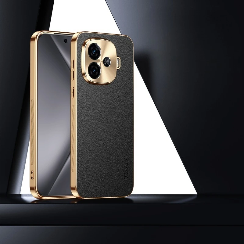 غطاء مقاوم للصدمات مطلي بالجلد لهاتف IQOO 13 12 12Pro حافظة بنمط Lichee لهاتف IQOO Z9 Turbo NEO 10 9 8 Pro 7 SE