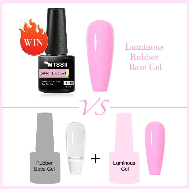 Mtssii مضيئة المطاط قاعدة هلام مسمار هلام البولندية الأرجواني شبه شفافة الفرنسية مسمار التمويه نقع قبالة UV LED مسمار هلام الورنيش