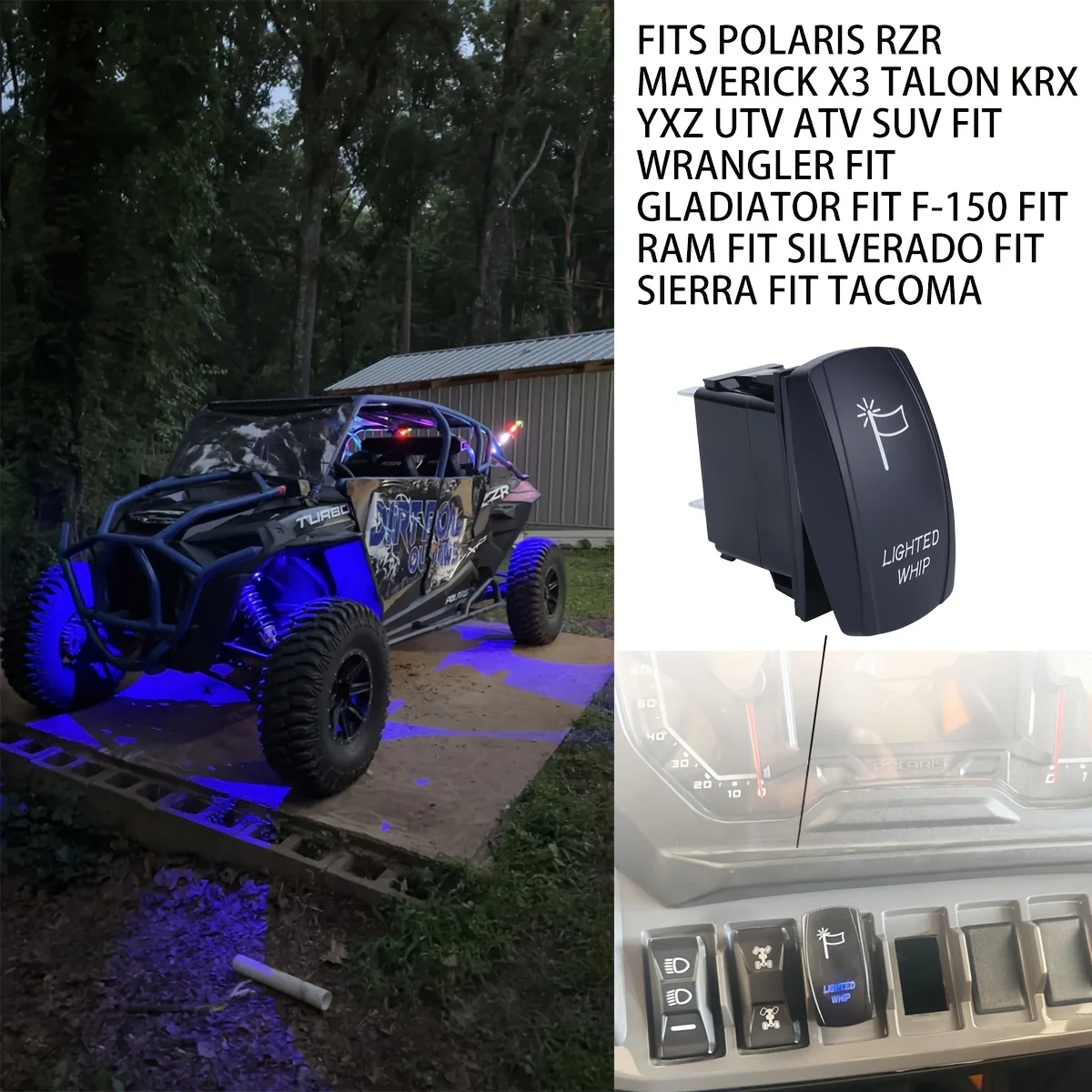 UTV ATV 160W تسخير أسلاك الضوء الصخري؛ مجموعة أدوات تسخير سوط الضوء 160 واط مع مصهر مرحل مفتاح الروك 16AWG 1-الرصاص 12 فولت.