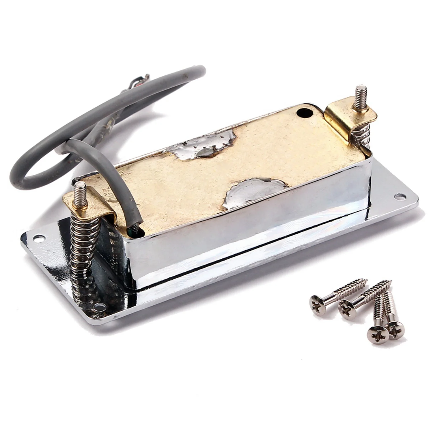 BARU 1Pcs Pickup Humbucker Gitar Mini Lp Warna Chrome Silver & 1Pcs Pickup Gitar Akustik 5 Band Eq Preamp Tuner Equalizer Lcd