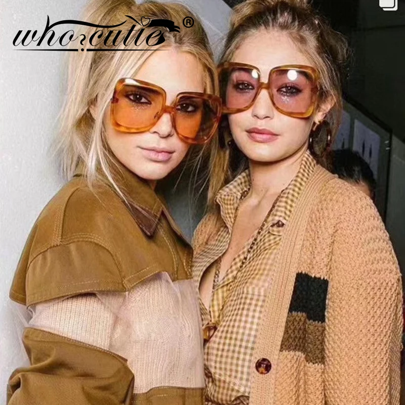 Retro Oversized Sunglasses Women 2023 Brand Design Vintage Square Fashion Big Large Grain Frame Sun Glasses shades Female S273