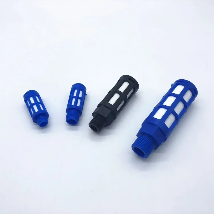 10pcs/lot Plastic Air Solenoid Valve Muffler Pipe Thread Pneumatic Connector 1/8 1/4 3/8 1/2 BSP PSU-01/02/03 Connector