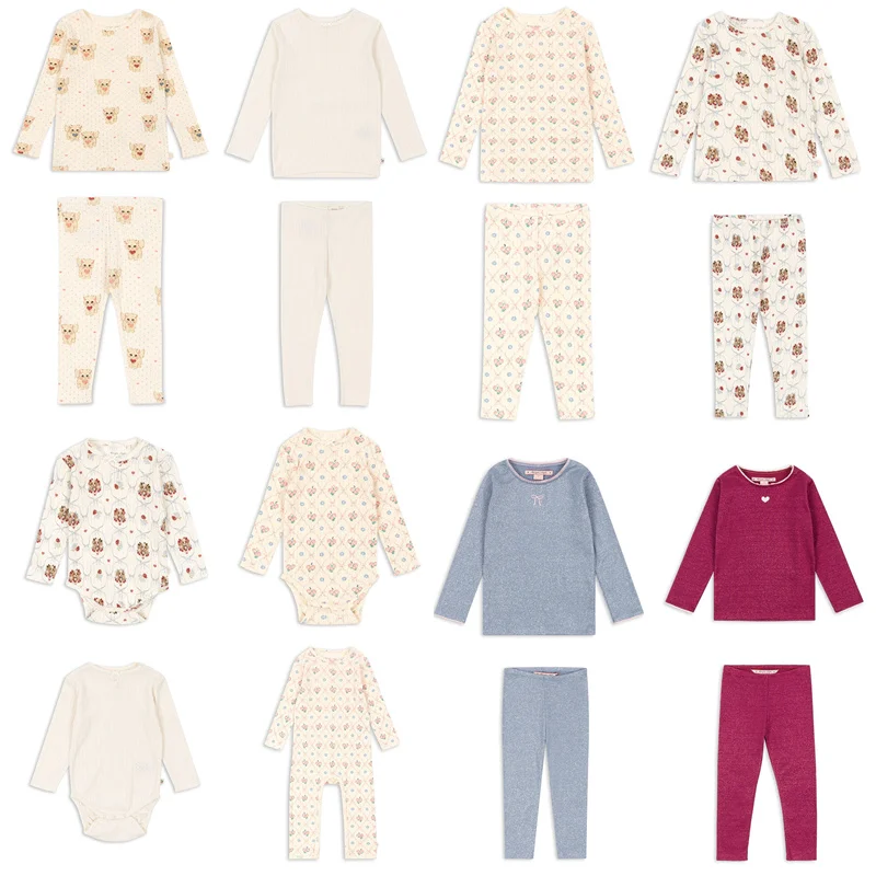 

Kids Babys Rompers 2025 Autumn Long Sleeve Tee Shirt and Pant Leggings Printed Top Newborn Children's Sets Clothing grils boys