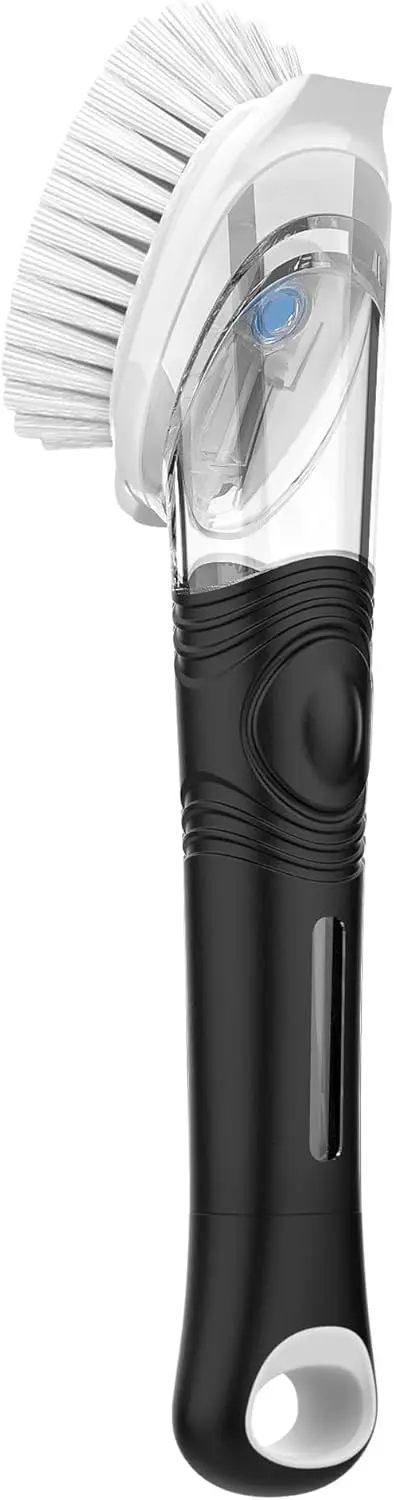 

Soap-Dispensing Dish Brush – Black Kitchen Scrubber for Pots, Pans & Sink | Built-In Soap Release for Efficient