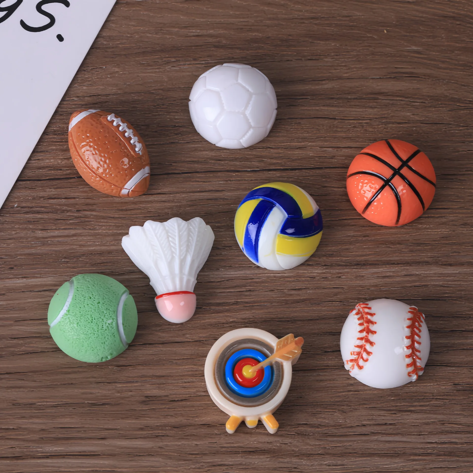 5pcs Mini Basketball Soccer Tennis Baseball Model Sports Equipment Set Miniature Resin Accessories DIY Craft Desktop Decoration