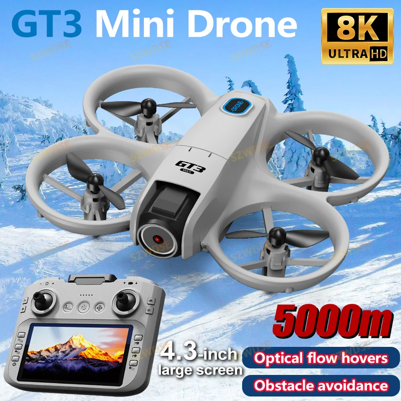 GT3 MAX Drones Mini Doble 180 ° Cámara 8K HD Profesional fotografía aérea Control remoto aviones Quadcopters juguetes NEO UAV