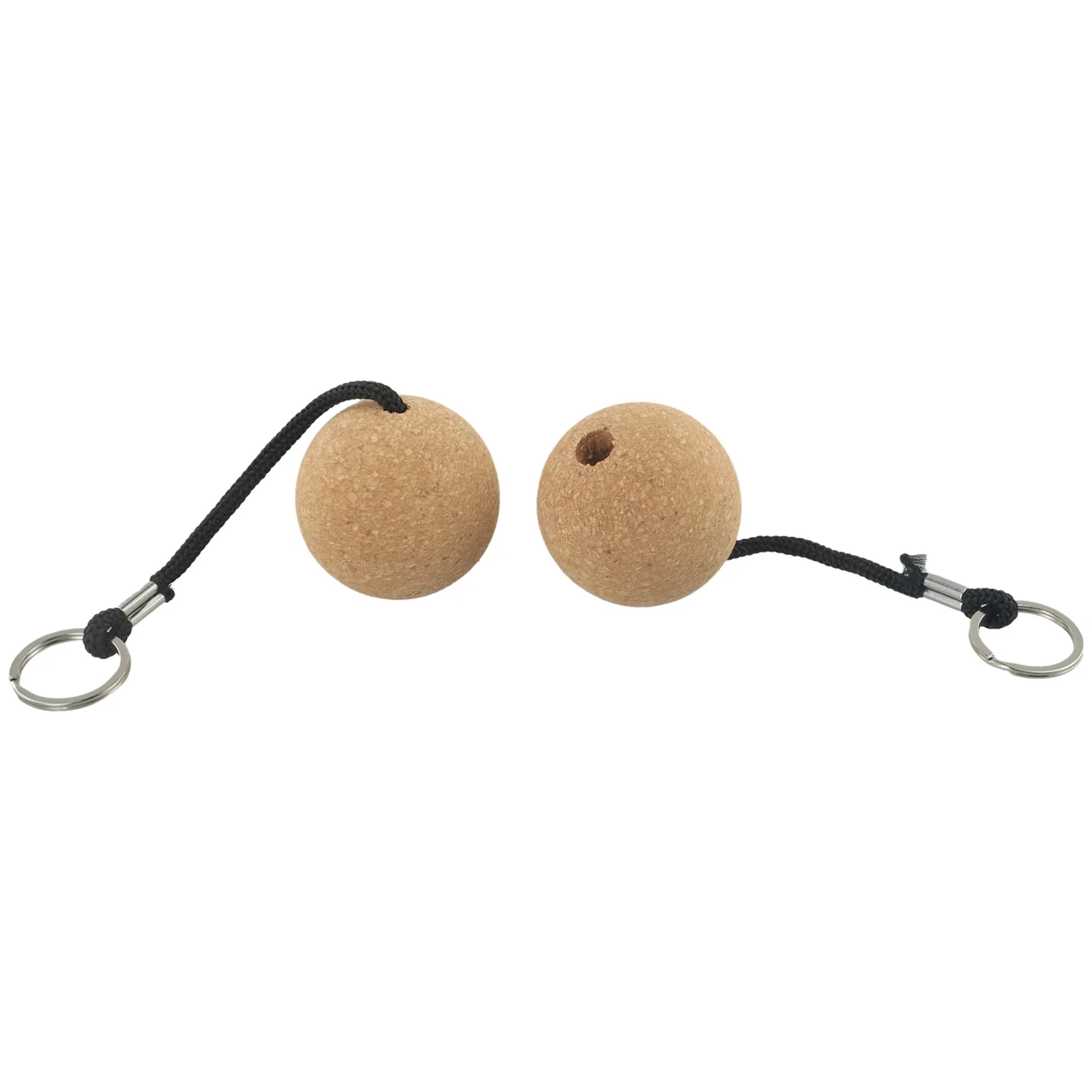 2 Stück 50 mm schwimmende Korkkugel-Schlüsselanhänger, Segelboot-Schwimmkörper, schwimmendes Seil, ultraleichter Holz-Schlüsselanhänger, Kajak-Zubehör – Detail 6