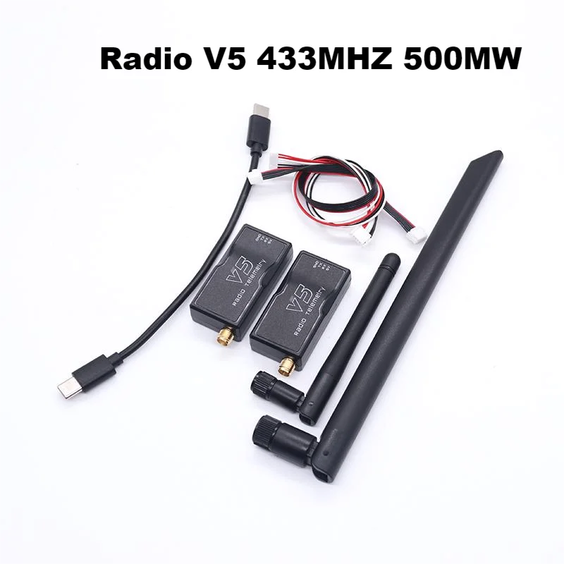 3DR Radio V5 Telemetría 433Mhz 915Mhz 100MW/500MW Módulo de transmisión de datos de aire y tierra con cables OTG para APM 2.8 /Pixhawk 2.4.8