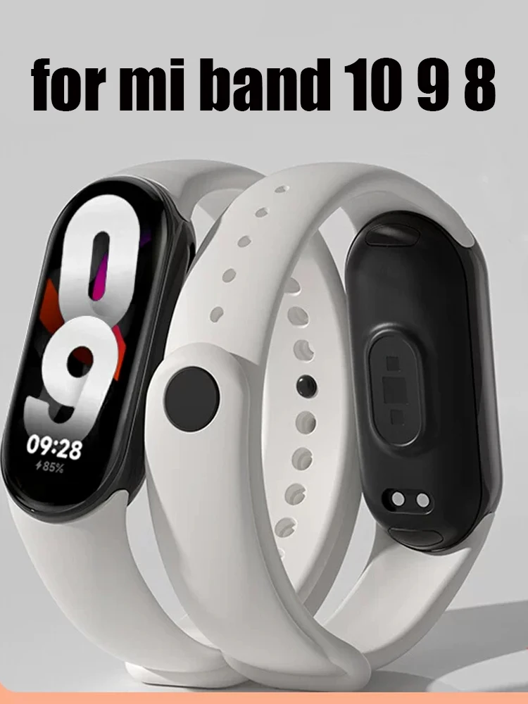 Xiaomi Mi Band 8 9 10 버전 용 스트랩 NFC 팔찌 액세서리 실리콘 손목 밴드 시계 밴드 pulseira co...