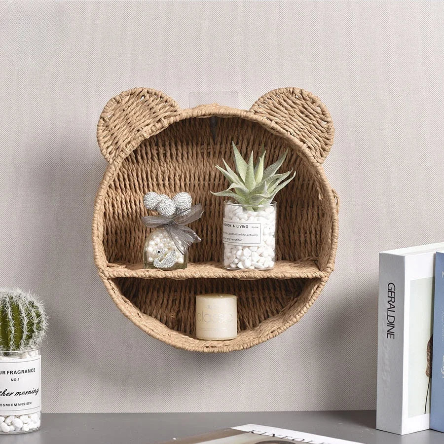 

Wall Mounted Storage Rack Environmentally Friendly Paper Rope Hand Woven Sorting Basket